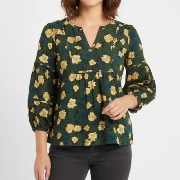 Sonoma Goods for Life Tops - Sonoma Floral Corduroy Bell Sleeve Peasant Blouse